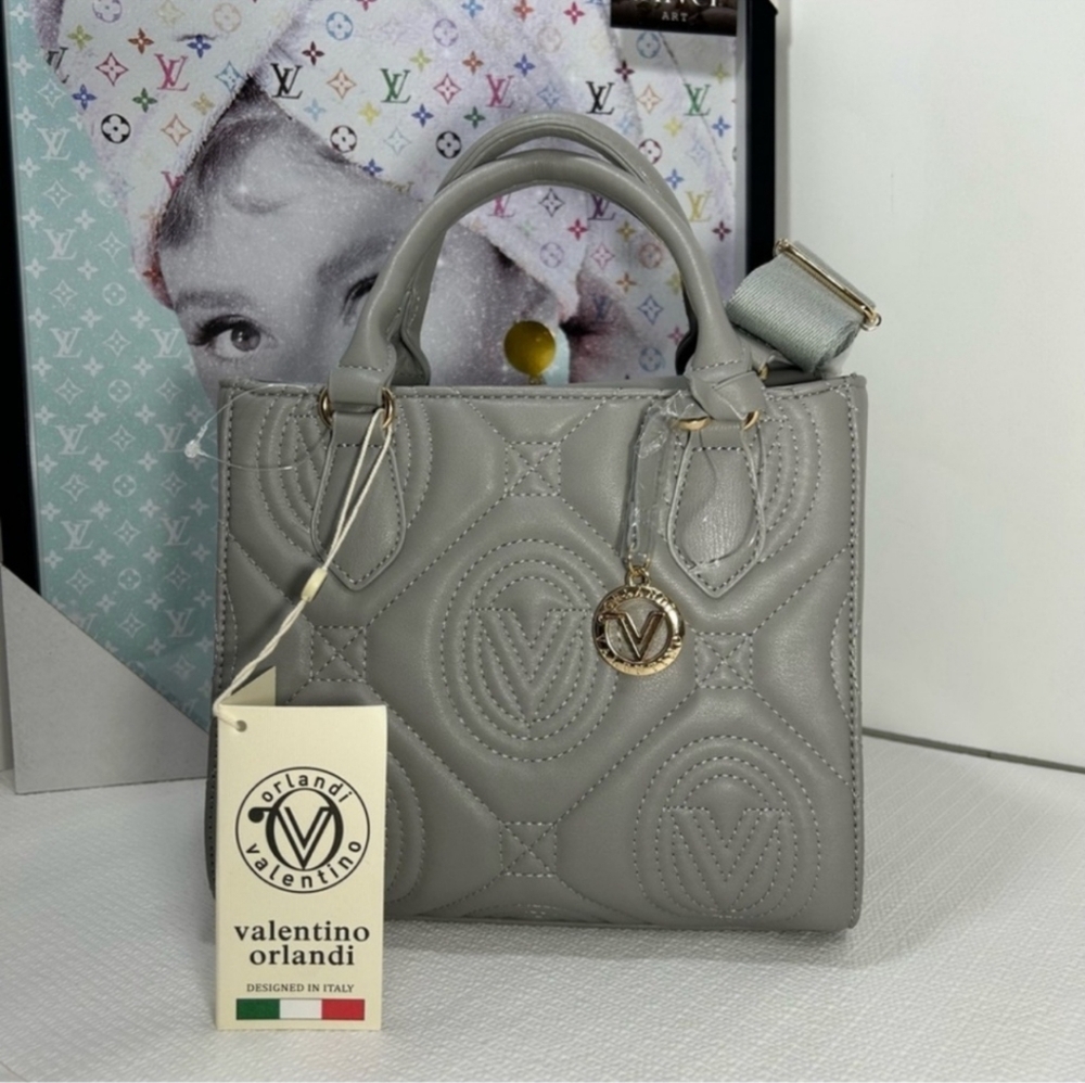 Valentino Orlandi Gray Tote Bag